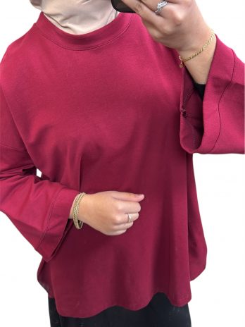 Maxi t-shirt coton manches 7/8