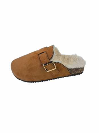 Mules fourrée Camel