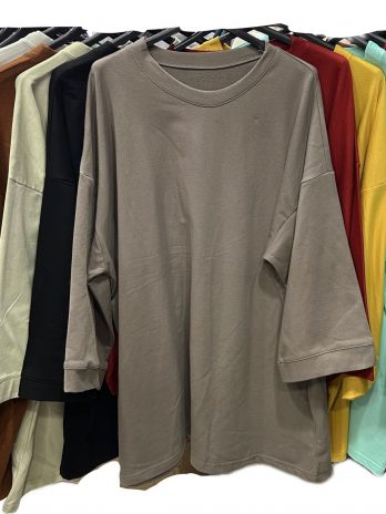 Maxi t-shirt coton manches 7/8