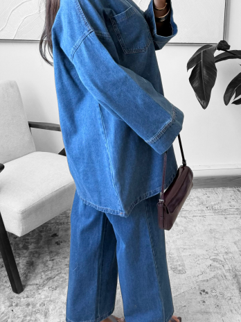 Ensemble en jean brut avec zip