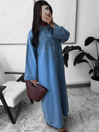 Robe en jean avec zip