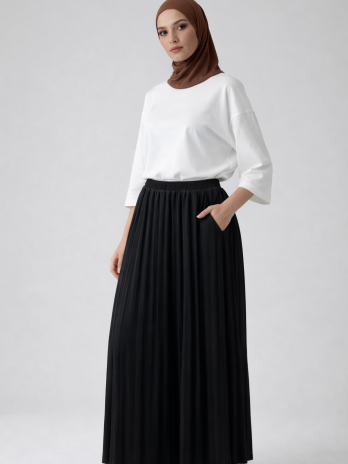 Jupe longue plissée épaisse