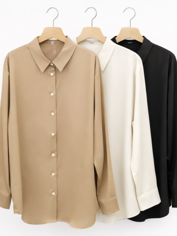 Chemise mi longue en soie