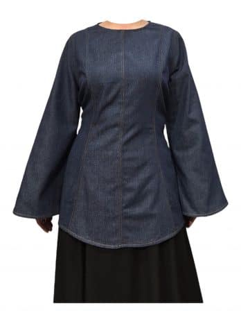 1- Blouse en jean brut foncé