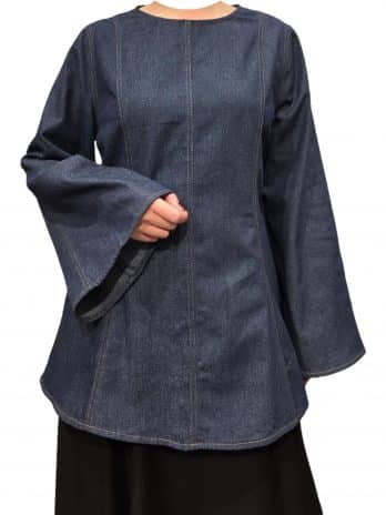 1- Blouse en jean brut foncé