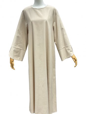 Robe longue en lin et coton