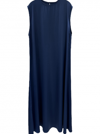 Abaya kimono en satin – bleu marine