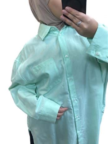 Chemise basic longue en coton