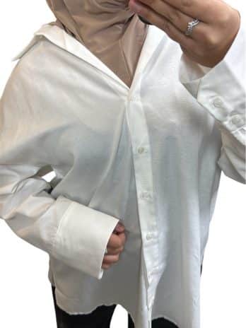 Chemise basic mi-longue en coton