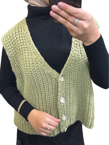 Gilet – cardigan sans manches en maille