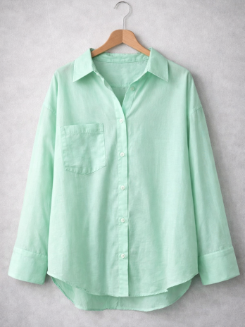 Chemise basic longue en coton