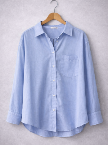Chemise basic longue en coton