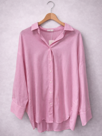 Chemise basic mi-longue en coton