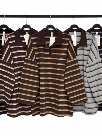 Polo long oversize à rayures