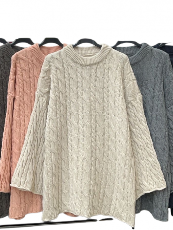 Pull en maille torsadé