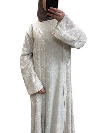 Kimono lin brodé et robe sans manches