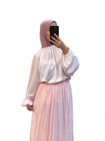 Ensemble haut et jupe mousseline de soie