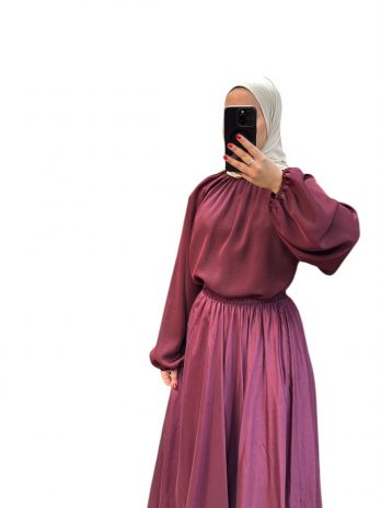 Ensemble haut et jupe mousseline de soie