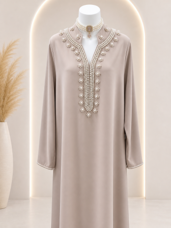 Caftan Perlée à la main