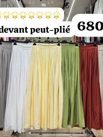 Jupe évasé effet lin